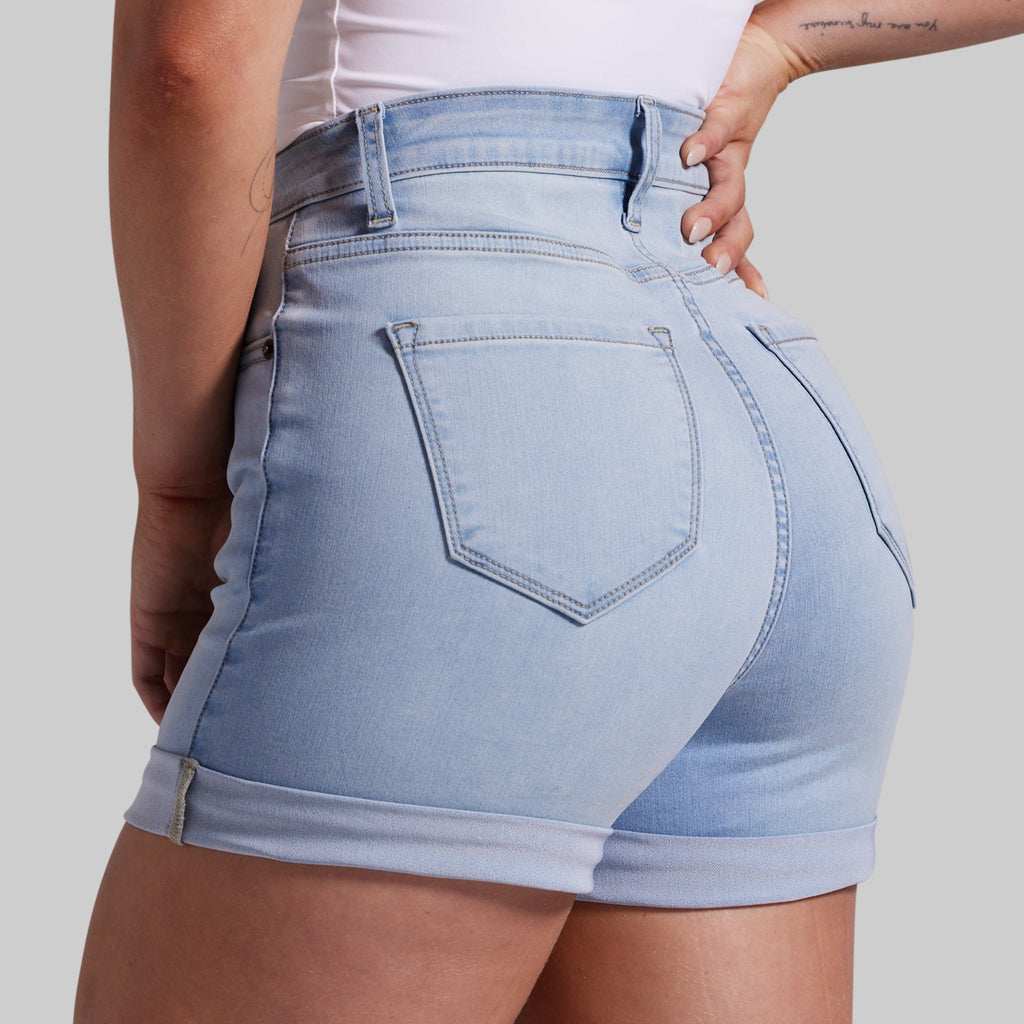 FLEX Stretchy Mom Jean Short (Light Fade Wash)