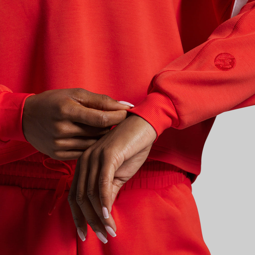 Lounge Lux Varsity Cropped Pullover (Regal)