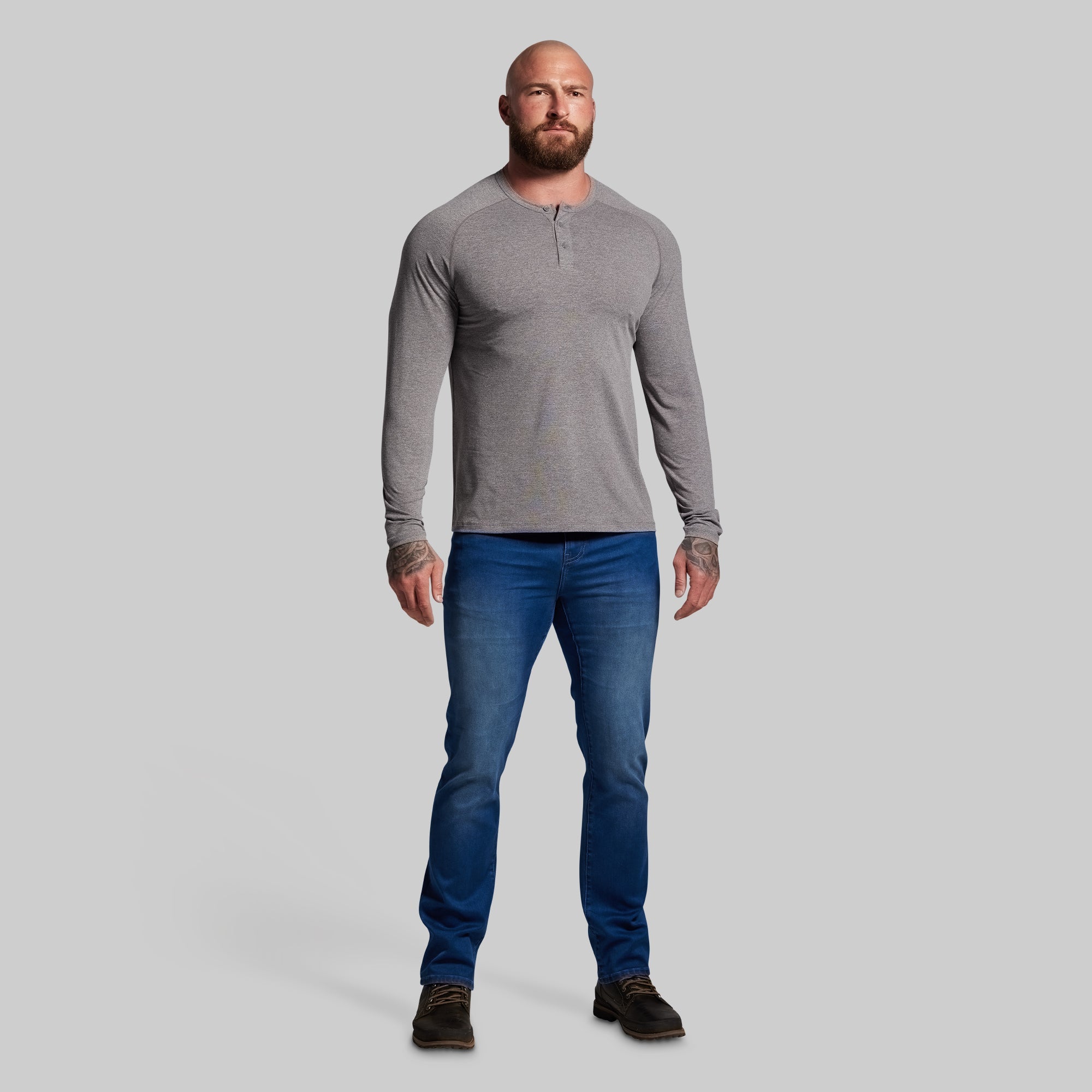 BP Premium Basic Henley (Heather Grey)
