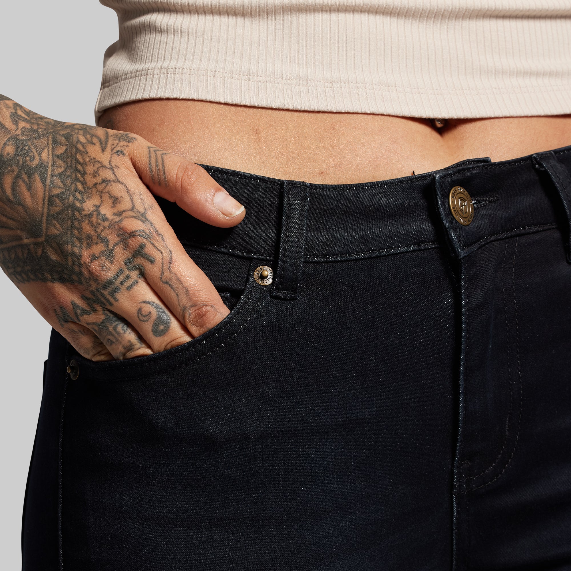 FLEX Stretchy Mid-Rise Boot Cut Jean (Black)