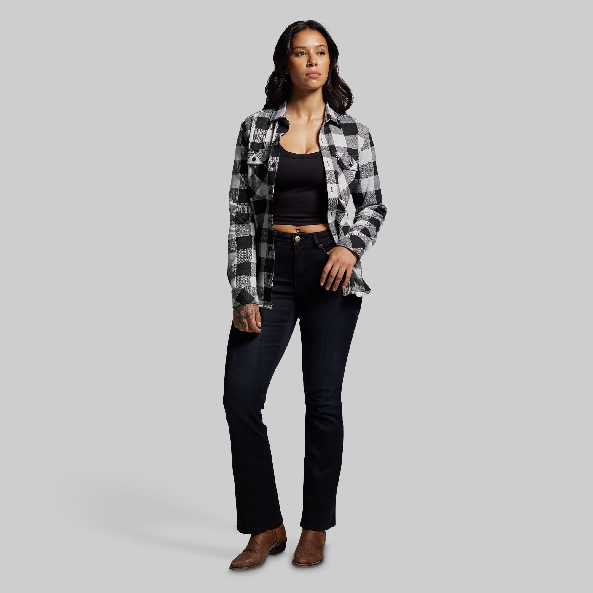 Woodsman Stretchy Flannel (White/Black)