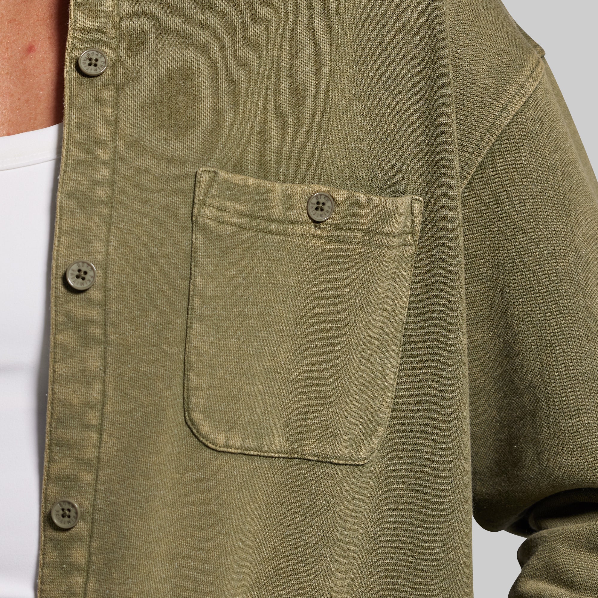 Women's Oversized Washed Button Up (Deep Green)