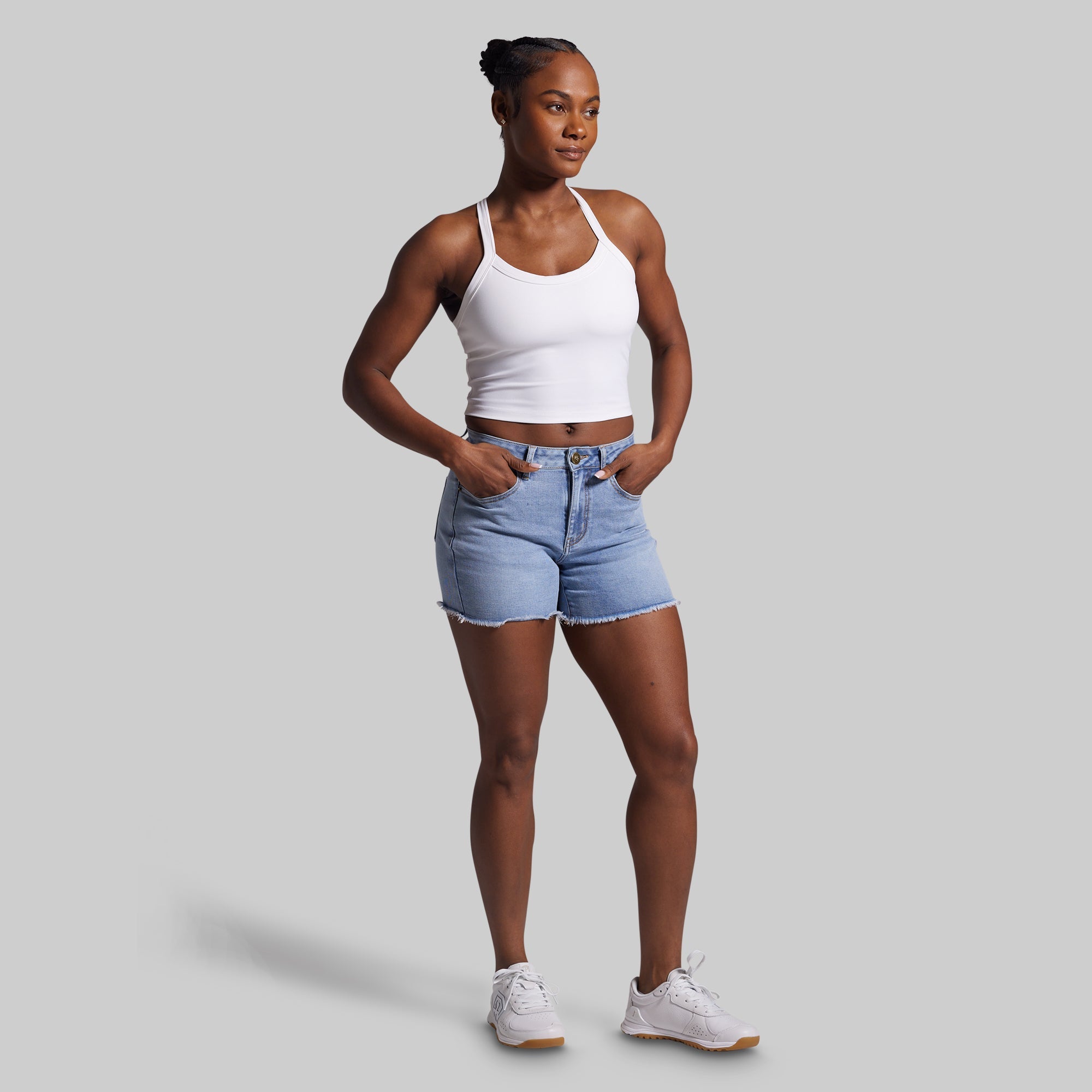 FLEX Stretchy Jean Short (Pebble Blue)
