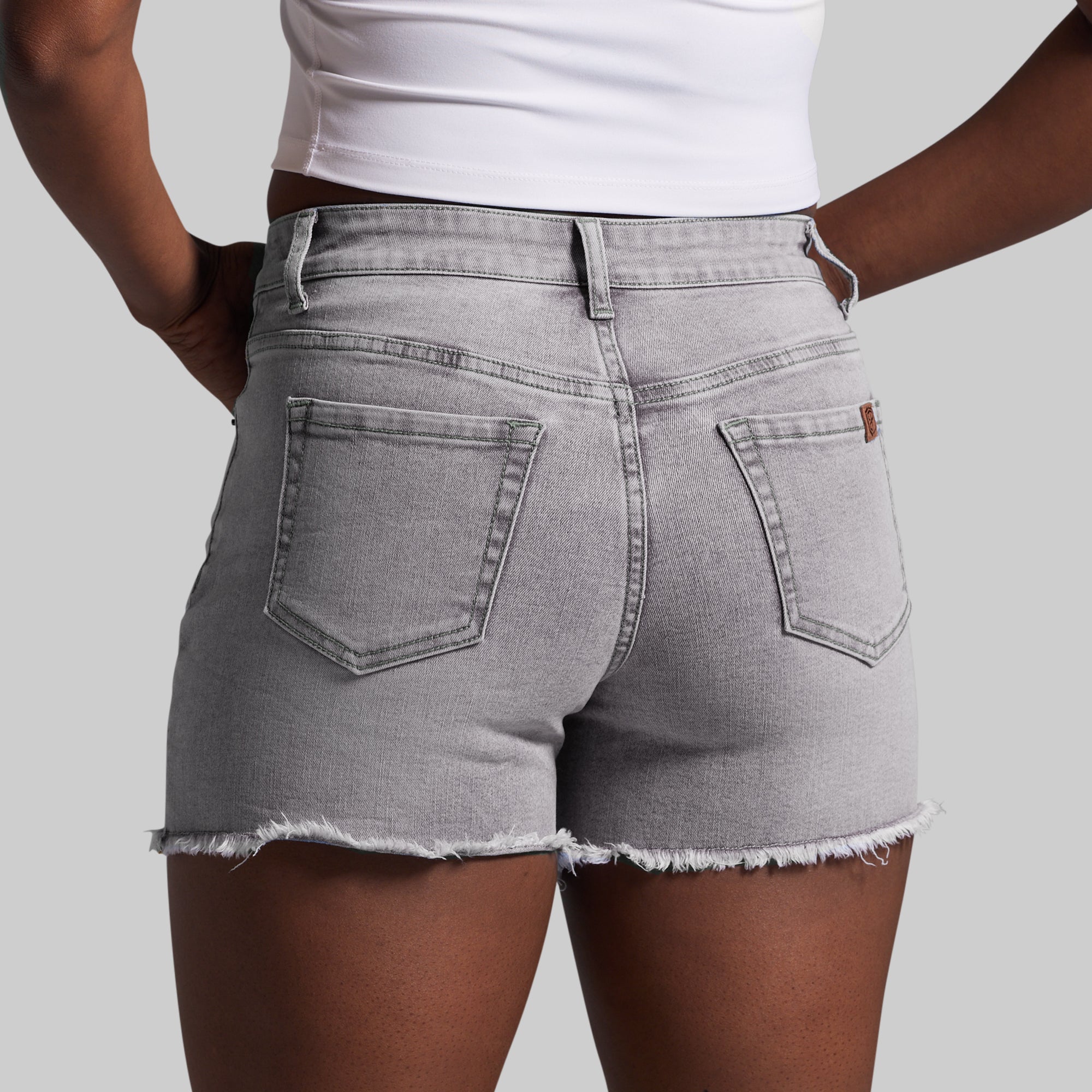 FLEX Stretchy Jean Short (Light Grey Wash)
