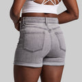 FLEX Stretchy Mom Jean Short (Light Grey Wash)