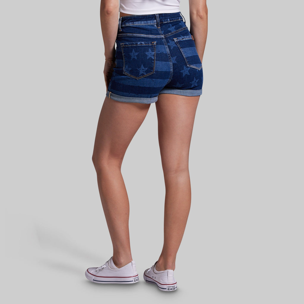 FLEX Stretchy Mom Jean Short (Dark Americana)