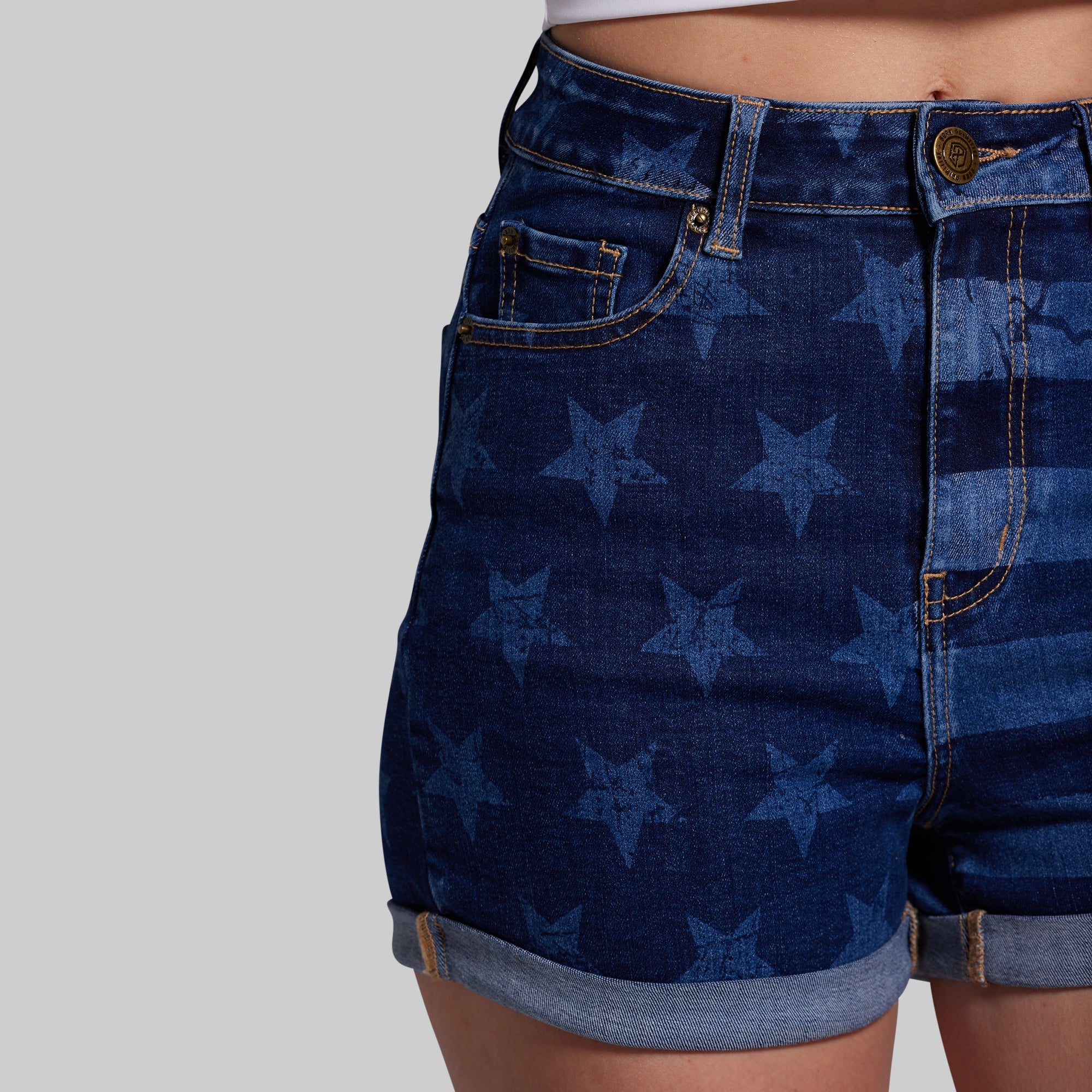 FLEX Stretchy Mom Jean Short (Dark Americana)