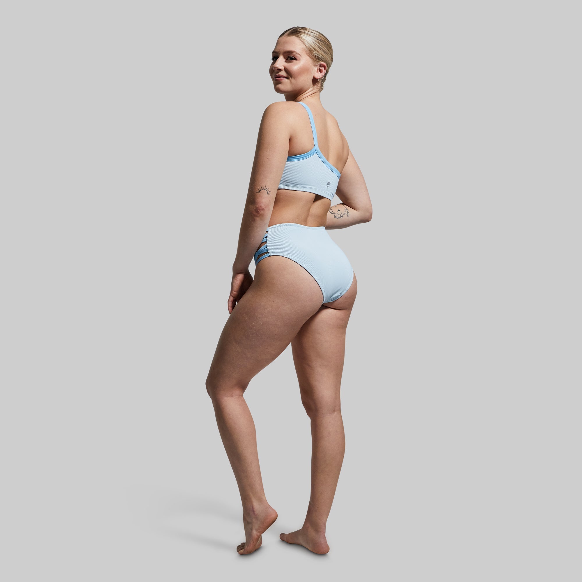 Deep End Bikini Top (Angel Blue Ribbed)