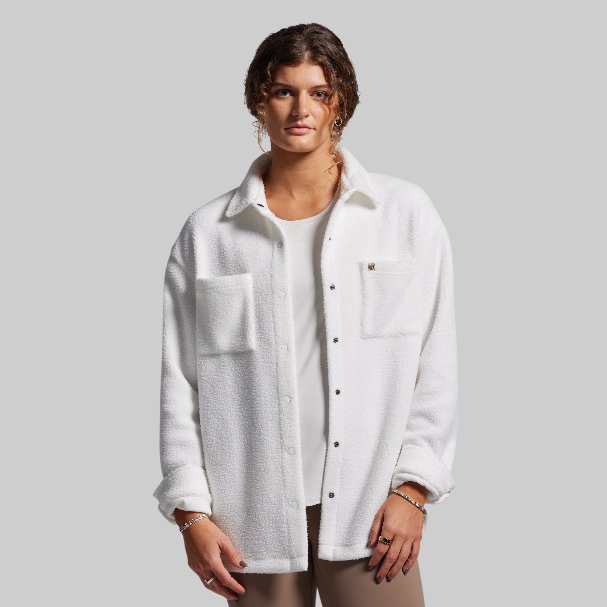 Between the Lines Fleece Jacket (Blanc)